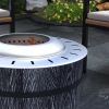 Outsunny Smokeless Fire Pit with Fireproof Mat, 20" Barrel Style Portable Wood Burning Firepit, Magnesium Oxide Low Smoke Camping Bonfire Stove for Ba