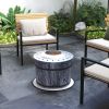 Outsunny Smokeless Fire Pit with Fireproof Mat, 20" Barrel Style Portable Wood Burning Firepit, Magnesium Oxide Low Smoke Camping Bonfire Stove for Ba