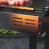 Outsunny BBQ Rotisserie Grill Roaster, Charcoal Split Roaster for Chicken or Turkey with 3-Level Grill Grate, Foldable Storage Shelves, and Wind Defle
